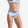 Bas De Maillot De Bain De Surf Femme Taille Haute ROMI MARIN BLANC GRIS FONCE
