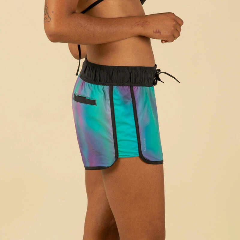 Boardshort Surf Femme TINI BLUR Avec Ceinture élastiquée Et Cordon De Serrage 2 Boardshort Surf Femme TINI BLUR Avec Ceinture élastiquée Et Cordon De Serrage – Image 2