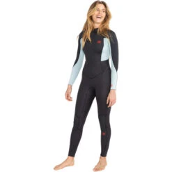 Billabong Combinaison De Surf 5/4mm Zip Dos - Gris - Launch - Femme