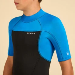 COMBINAISON SURF SHORTY 500 NEOPRENE 1.5MM GARCON BLEUE NOIRE -Meilleur Surf Magasin combinaison surf shorty 500 neoprene 15mm garcon bleue noire 2