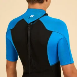 COMBINAISON SURF SHORTY 500 NEOPRENE 1.5MM GARCON BLEUE NOIRE -Meilleur Surf Magasin combinaison surf shorty 500 neoprene 15mm garcon bleue noire 3