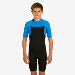 COMBINAISON SURF SHORTY 500 NEOPRENE 1.5MM GARCON BLEUE NOIRE -Meilleur Surf Magasin combinaison surf shorty 500 neoprene 15mm garcon bleue noire 9