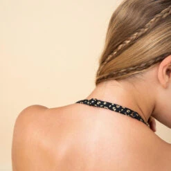 HAUT DE MAILLOT DE BAIN FOULARD FILLE 100 NOIR -Meilleur Surf Magasin haut de maillot de bain foulard fille 100 noir 5