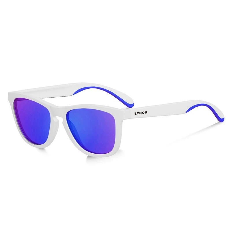 Lunettes De Soleil Sport Casual Unisexe ECOON Roma Blanc Et Verres Revo Bleu 1 Lunettes De Soleil Sport Casual Unisexe ECOON Roma Blanc Et Verres Revo Bleu