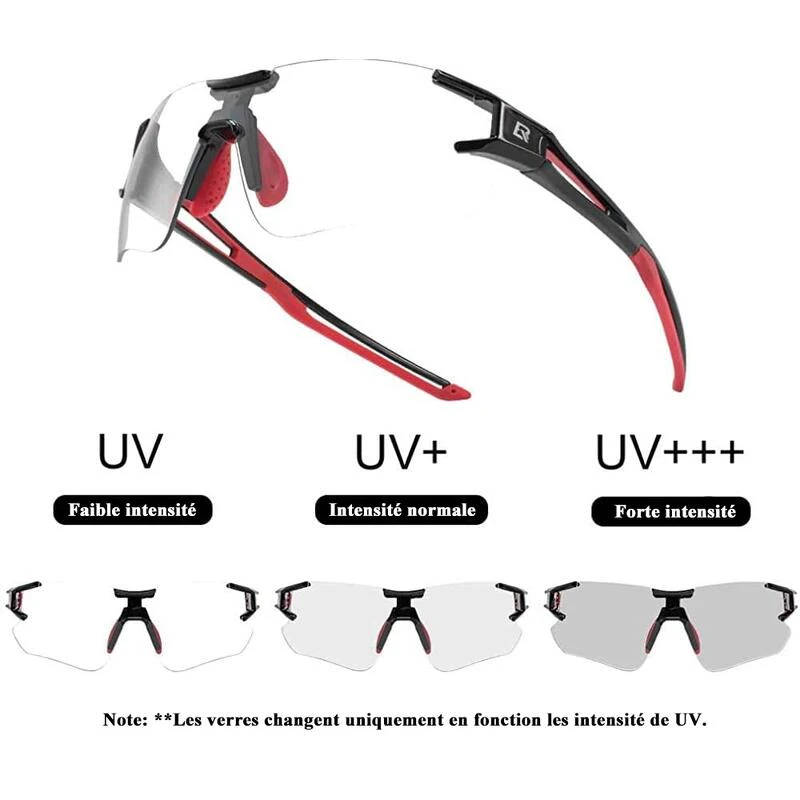 ROCKBROS Lunettes Photochromiques De Vélo 10125 Anti-uv400 - Noir Et Rouge 3 ROCKBROS Lunettes Photochromiques De Vélo 10125 Anti-uv400 - Noir Et Rouge – Image 3