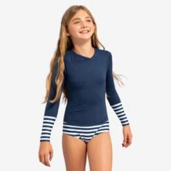 Maillot 1 Pièce Manches Longues Fille MAYA Bleu Marine -Meilleur Surf Magasin maillot 1 piece manches longues fille maya bleu marine 7
