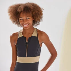 MAILLOT DE BAIN 1 PIECE CALYSTA FILLE 900 NOIR OR -Meilleur Surf Magasin maillot de bain 1 piece calysta fille 900 noir or 2