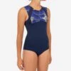 MAILLOT DE BAIN SURF FILLE BLEU NOIR MANLY 900