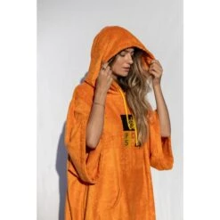 Pacifique Sud | Poncho Surf | Orange | Avec Manches -Meilleur Surf Magasin pacifique sud poncho surf orange avec manches 5