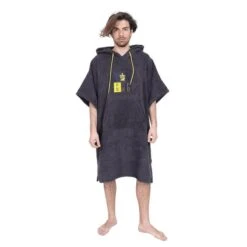 Poncho Surf Gris | Taille Unique | 100% Coton | Unisexe | Avec Manches