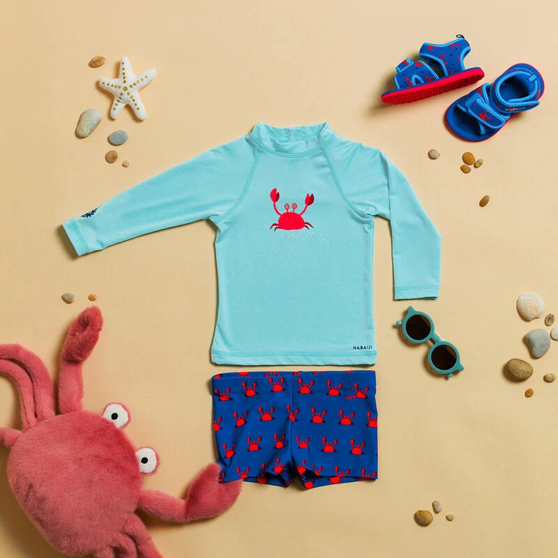 T-shirt Anti UV Bébé Manches Longues Bleu 2 T-shirt Anti UV Bébé Manches Longues Bleu – Image 2