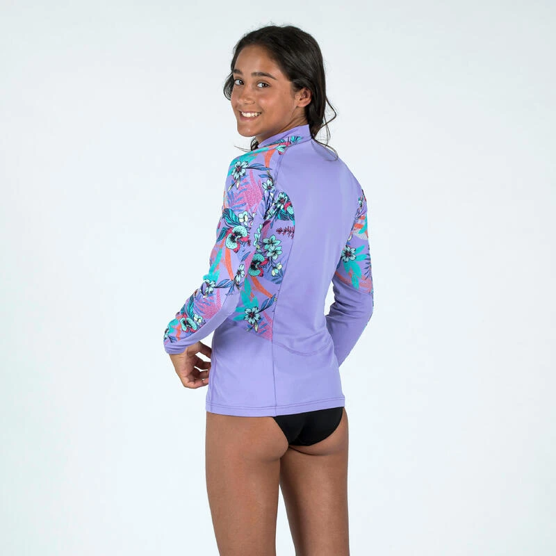 Tee Shirt Anti Uv Manches Longues Fille - 500 Orchid Violet 2 Tee Shirt Anti Uv Manches Longues Fille - 500 Orchid Violet – Image 2