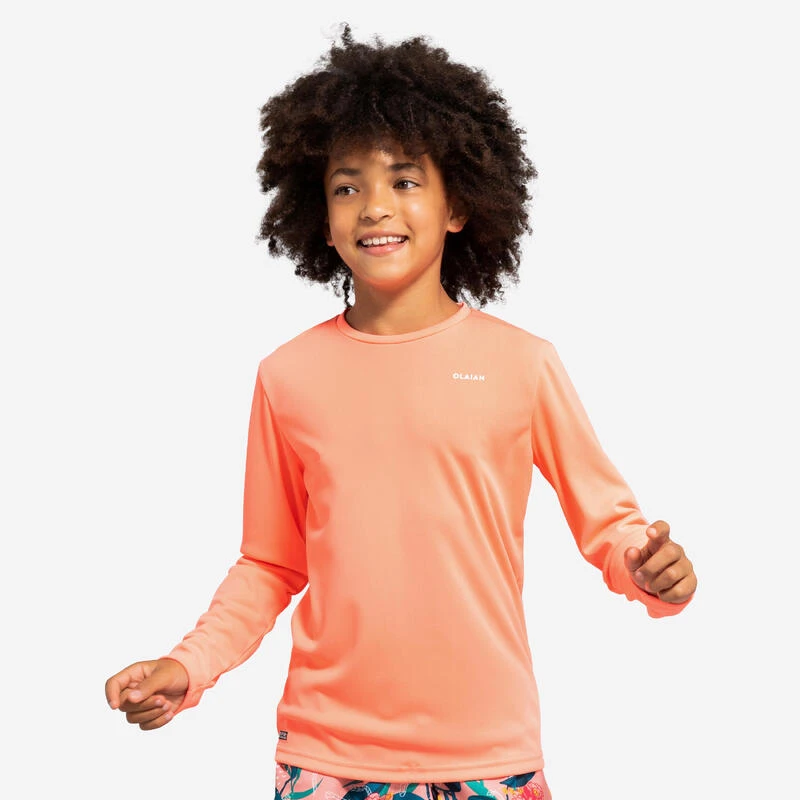 Water Tee Shirt Anti UV Surf Manches Longues Junior Corail 1 Water Tee Shirt Anti UV Surf Manches Longues Junior Corail